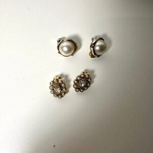 Set of two vintage  clip on earrings